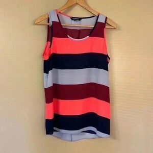 Express Blue Coral Split Back Sleeveless Top Tank Size Small EUC